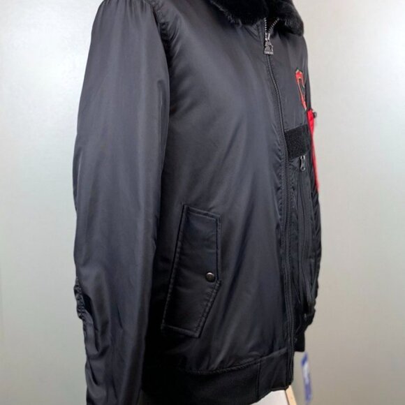 CLEVELAND GUARDIANS Ty Mopkins STARTER Winter Jacket Fleece Lining BLACKLARGE